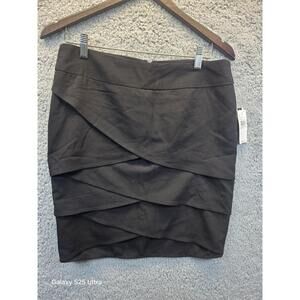 Women's A.‎ Byer Black Layered Skirt  - Sz 11 Zippered Stretch NWT
